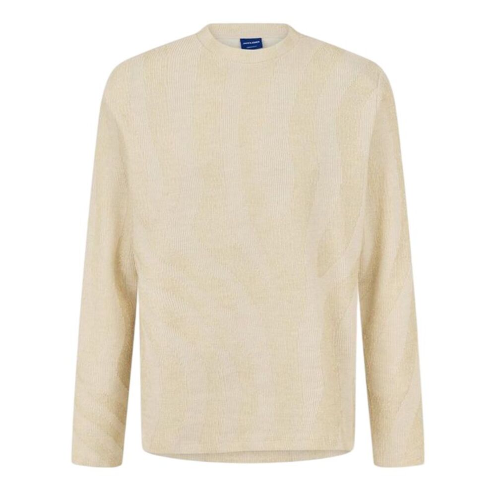 Jack And Jones Mens Ribbed Regular Sweater / Ecru